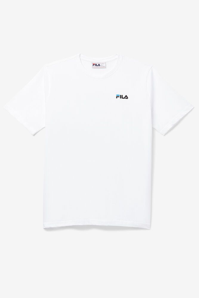 Fila T-Shirt Mens White - Shoe Tower - Philippines 6138570-WB